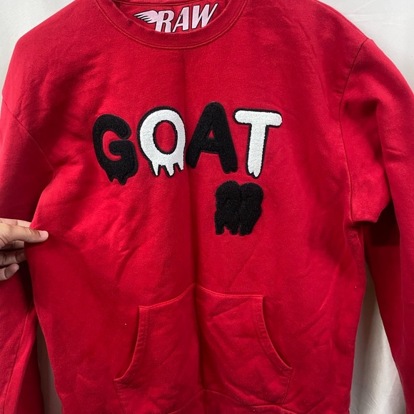 Raw own the now GOAT 23 crew neck embroidered sweatshirt Size Large HOT - Picture 2 of 4